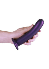 Ouch! Smooth G-Spot Silicone Dildo 7in - Metallic