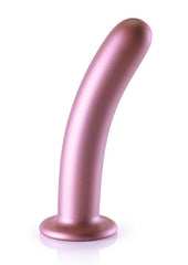 Ouch! Smooth G-Spot Silicone Dildo 7in - Metallic - Rose Gold