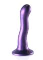 Ouch! Ultra Soft Curvy G-Spot Silicone Dildo 7in - Metallic