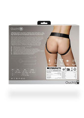 Ouch! Vibrating Strap-On Panty Harness with Open Back Rechargeable