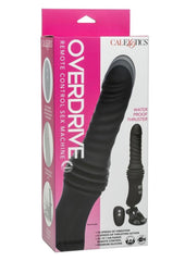 Overdrive Rechargeable Silicone Sex Machine Waterproof Thruster with Remote Control - Black