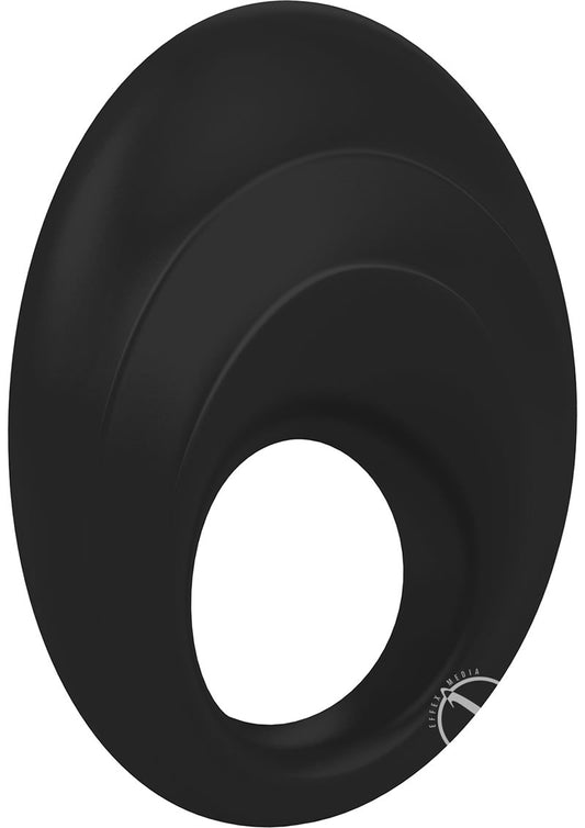 OVO B5 Silicone Cock Ring Waterproof - Black/Chrome - Black