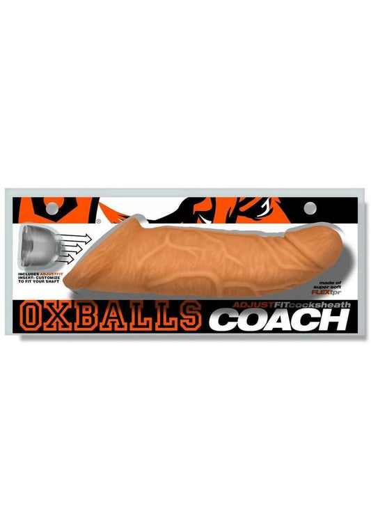 oxballs peachy skinz cocksheath with realistic veiny texture and custom adjustable fit for intense pleasure