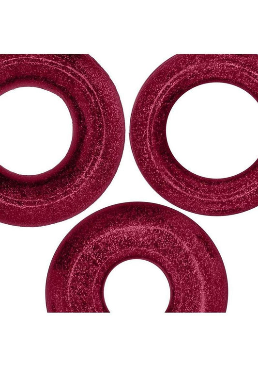 oxballs cherry lips cockring three pack with slim soft and grippy designs for perfect fit and comfort