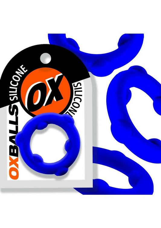 oxballs spinner single silicone cock ring glacier blue finish for stamina endurance and harder erections