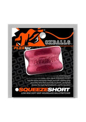 male ballstretcher toy offering intense tight sensation and secure snug hold during play - Red/Silver
