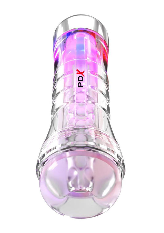 Pdx Elite Viewtube XXL See-Thru EZ-Grip Led Stroker - Clear - XXLarge