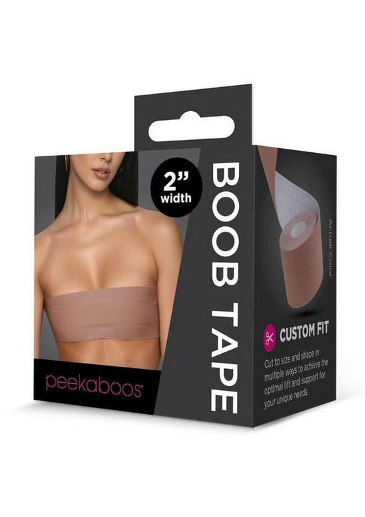 Strong boob tape for invisible bra lift styled under strapless dress for perfect support Peekaboo Boob Tape - Caramel - 15ft