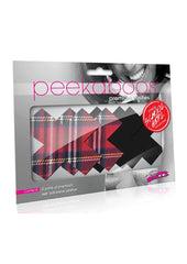 Peekaboo Schoolgirl X Pasties - Black/Red