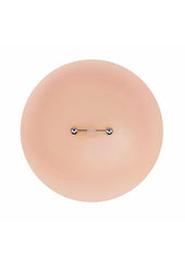 Peekaboo Silicone Pierced Nipple Covers -  Nude silicone pasties with playful faux piercing accent styled for fetish and fashion wearVanilla