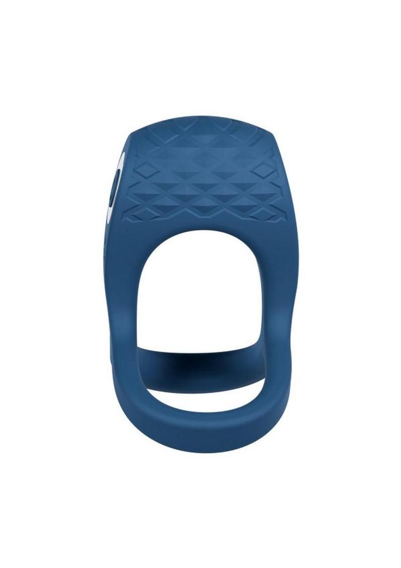 vibrating silicone cock ring with ball strap rechargeable male sex toy