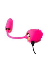 Pink Pussycat Vibrating Licking Rechargeable Silicone Rose with Remote