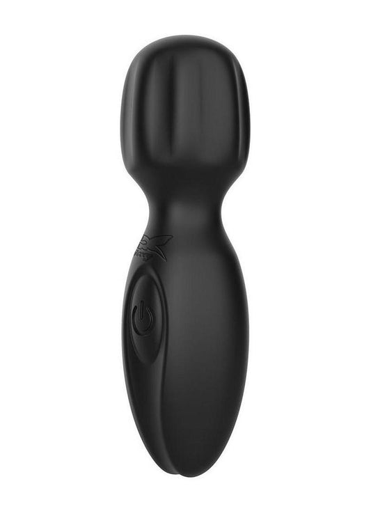 Discreet black wand massager body safe silicone rechargeable quiet adult toy for external pleasure relaxation or intimate foreplay