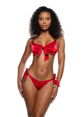 Playboy Bow Bunny Lounge - Black/Red - Medium/Small - 2 Piece/Set
