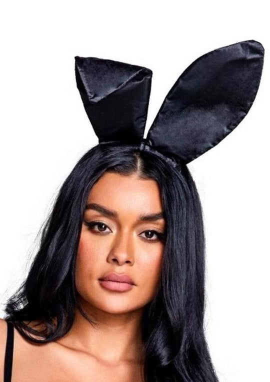Playboy Satin Bunny Ears - Black