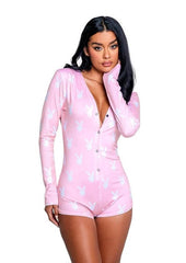 Seductive romper with iconic bunny emblem and soft fabric for sexy loungewear looks- Large/XLarge