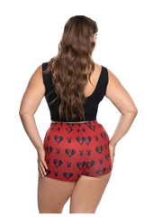 Playboy Sweetheart Bunny Lounge Short Set (2 Piece) - 1xlarge - Black/Red - XXLarge