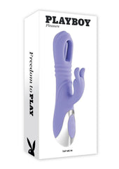 Playboy Tap Me In Rechargeable Silicone Dual Vibrating Rabbit - Purple