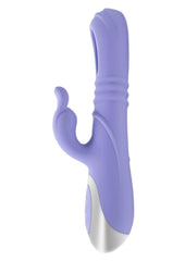 Playboy Tap Me In Rechargeable Silicone Dual Vibrating Rabbit - Purple