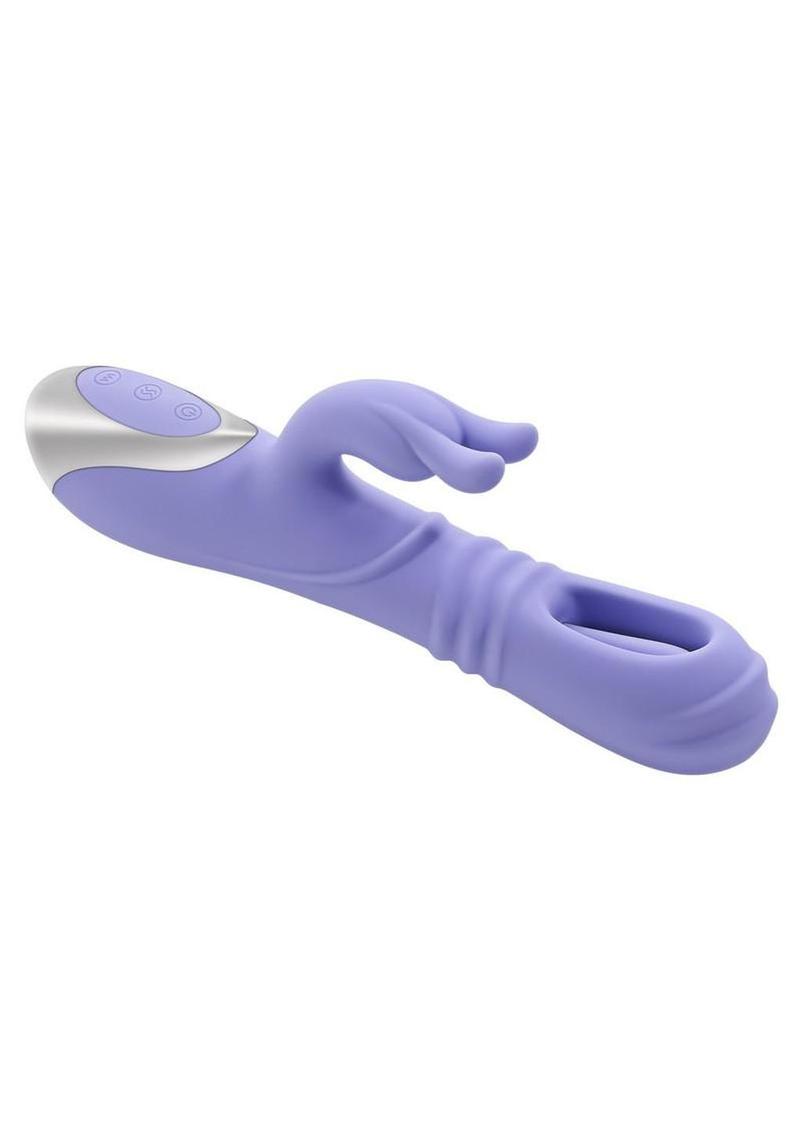 dual vibrating rabbit thrusting vibrator best female sex toy adult toy store