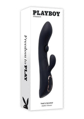 Playboy That's The Spot Rechargeable Silicone Dual Stimulating Vibrator - Black