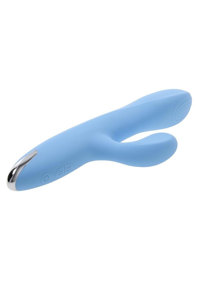 Playboy Up and Away Rechargeable Silicone Rabbit Vibrator - Blue