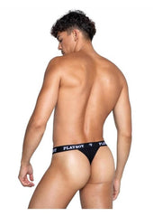 Playboys Mens Modal Gym Thong - Black/White - Large
