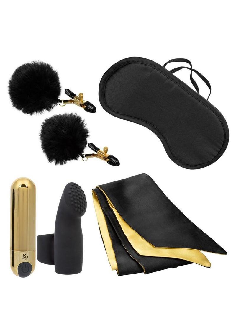 nipple clamps and blindfold kit