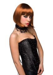 Short chic synthetic hair wig with realistic texture designed for expressive fashion statements and seductive looks