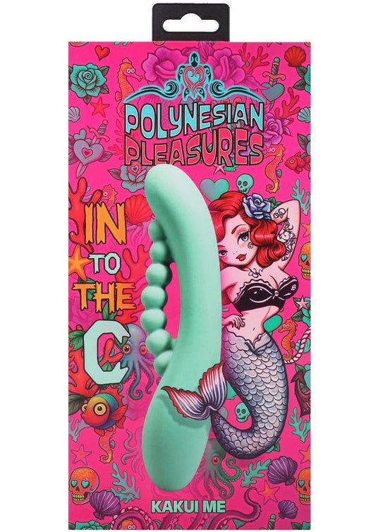 Polynesian Pleasures Into The C Kakui Me Rechargeable Silicone Vibrator with Clitoral Stimulator - Green