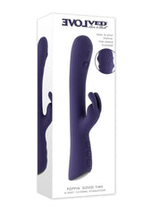 Poppin Good Time Rechargeable Silicone Rabbit Vibrator - Purple