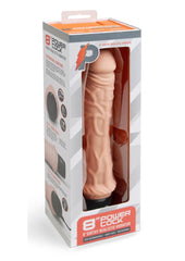 Powercocks Silicone Rechargeable Girthy Realistic Vibrator - Vanilla - 8in