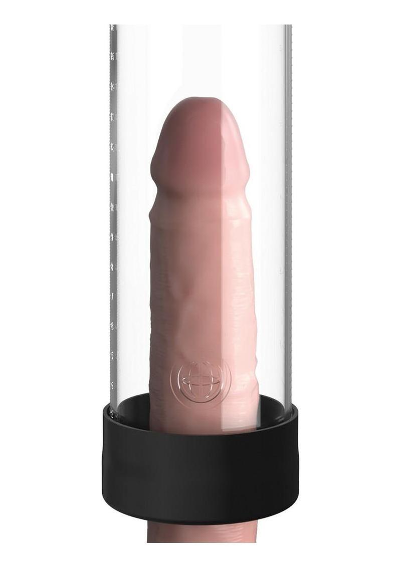black penis pump with measuring cylinder