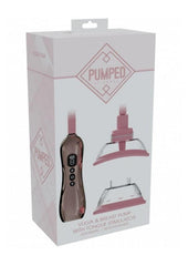 Pumped Automatic Rechargeable Vulva and Breast Pump with Rotating and Vibrating Tongue - Rose Gold