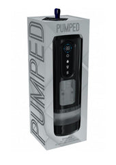 Pumped Sensurge Automatic Rechargeable Heating, Sucking, Thrusting, Vibrating Male Pump - Black