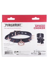 black collar with rose gold spikes and o ring designed for bondage play and fetish accessories