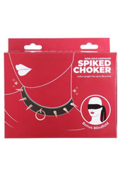 punishment spiked bondage choker with rose gold studs and adjustable black collar for kinky fashion