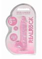 Realrock Crystal Clear Dildo with Balls - Pink - 6in