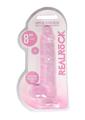 Realrock Crystal Clear Dildo with Balls - Pink - 8in