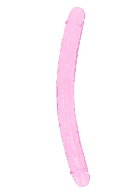 Realrock Crystal Clear Double Dong - Pink - 13in