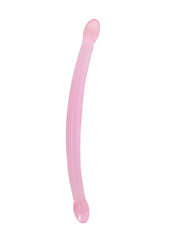 Realrock Crystal Clear Non Realistic Double Dildo - Clear/Pink - 17in