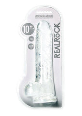 Realrock Crystal Clear Realistic Dildo with Balls - Clear - 10in