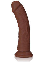 Realrock Realistic Skin Curved Dildo - Chocolate - 6in
