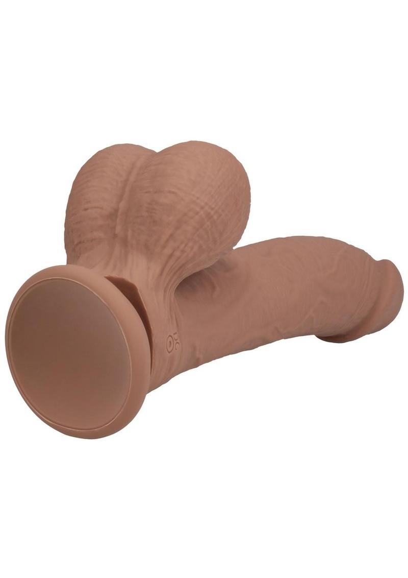 vibrating silicone dildo with firm inner core