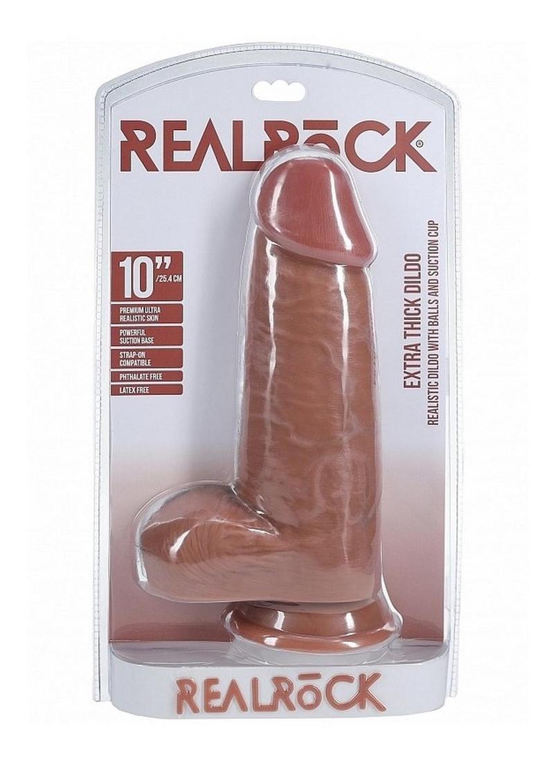 Realrock Ultra Realistic Skin Extra Thick with Balls - Caramel - 10in