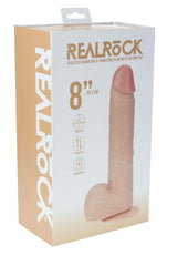 Realrock Vibrating and Thrusting Cock with Balls Regular Straight - Vanilla - 8in