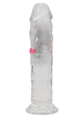 Realrock Vibrating Led Wireless Rechargeable Remote Control Straight Cock - Clear - 6in