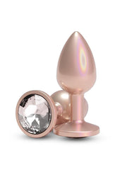 Rear Assets Chrome Anal Plug -Chrome anal toy with narrow stem and flared base designed for safe comfortable wear Tan - Small