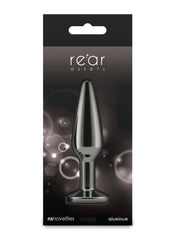 Small chrome-plated anal plug with tapered tip
