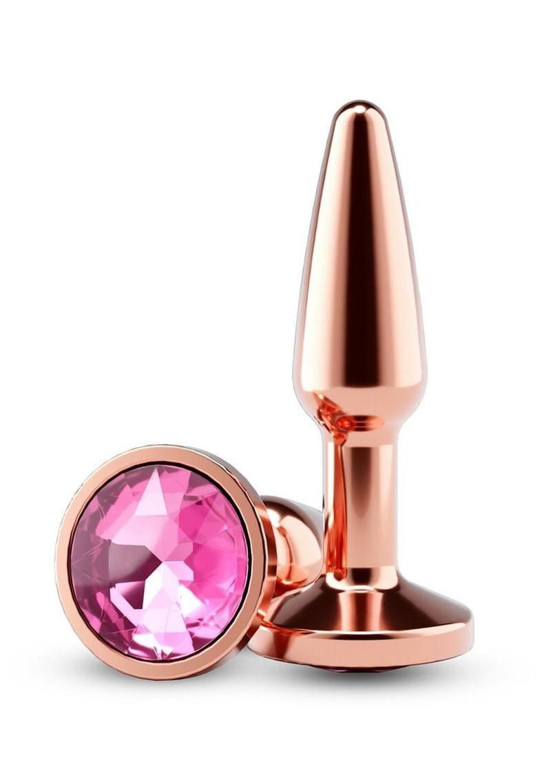Lightweight tapered anal plug chrome-plated detail - Rose Gold - Small